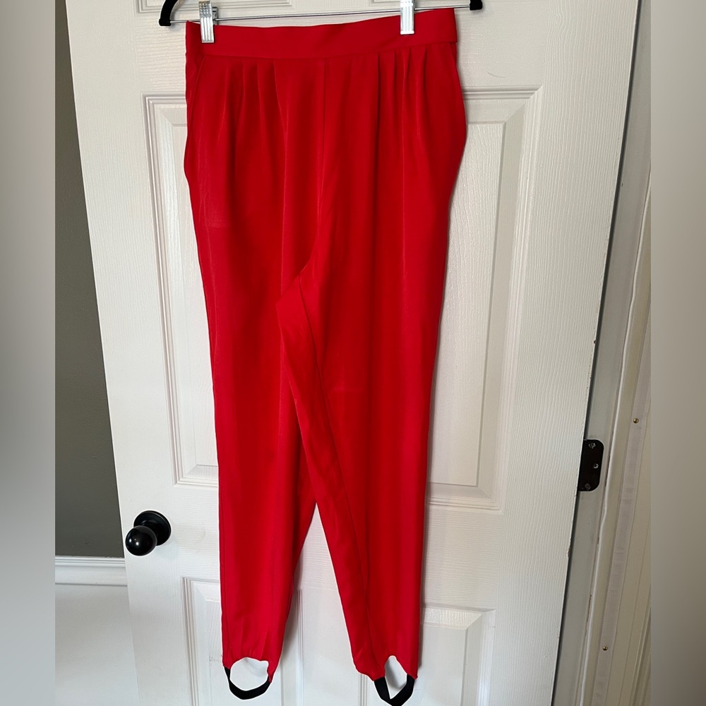 80’s-90’s Vibrant Red Stirrup Pants